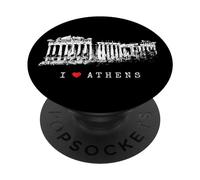 Athènes Acropolis Vintage Skyline Grèce I Love Athens PopSockets PopGrip Adhésif