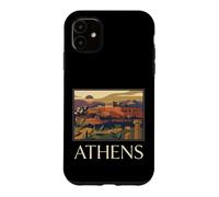 Athènes, Grèce, Acropole, Ville Ancienne, Graphique de Voyage rétro Coque pour iPhone 11