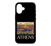 Athènes, Grèce, Acropole, Ville Ancienne, Graphique de Voyage rétro Coque pour iPhone 16