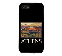 Athènes, Grèce, Acropole, Ville Ancienne, Graphique de Voyage rétro Coque pour iPhone SE (2020) / 7/8
