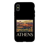 Athènes, Grèce, Acropole, Ville Ancienne, Graphique de Voyage rétro Coque pour iPhone X/XS