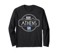 Athènes Grèce City Travel Iconic Landmarks T-Shirt Manche Longue