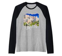 Athènes Grèce Souvenir Acropole Ville Européenne Enfants Fille Garçon Manche Raglan