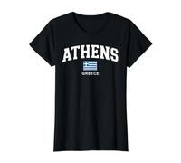 Athènes Grèce T-Shirt Graphique avec Valeur, Femme, Noir, S