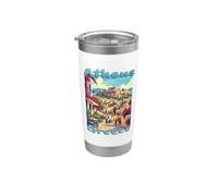 Athènes Grèce Voyage Art Gobelet isotherme en acier inoxydable double paroi