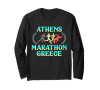 Athènes Marathon Grèce - Acropole de Course à Pied Grecque Manche Longue