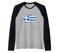 Athènes Skyline Grèce Drapeau Fan Amour Acropolis Athènes Manche Raglan