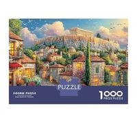 Athènes Village 1000 Pièces Ville Acropole Puzzle Adulte Impression HD Anti-Stress Stimuler l'esprit pour Débutants Livraison Rapide avec Affiche Guide 52x38cm/1000pcs