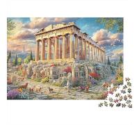 Athens Panorama Jigsaw Puzzles Jouets 1000 PiècesAthens Temple Jigsaw Puzzle for Adults & Kids Age 12 Years +100% Carton Recyclé38x26cm/1000pcs