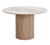 ATHENS - Table de repas aspect marbre 120 cm Beige