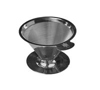 ATHIA Filtre à café réutilisable en acier inoxydable argenté, goutte à goutte avec maille fine, design sans papier et respectueux de l'environnement, s'adapte à la plupart des tasses, carafes et