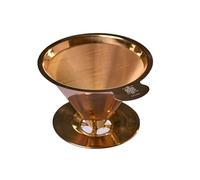 ATHIA Filtre à café réutilisable en acier inoxydable doré, goutte à goutte conique avec maille fine, design sans papier et respectueux de l'environnement, s'adapte à la plupart des tasses, carafes et