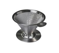 ATHIA Filtre à café réutilisable, goutte à goutte en acier inoxydable avec cône en maille gravée au laser, design respectueux de l'environnement, s'adapte à la plupart des tasses, carafes et