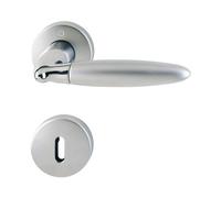 Athinai hOPPE poignée de porte en laiton chromé/chromé mat clenche profilée pour l'intérieur, cylindre profilé