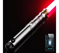 AthlChamp Sabre de Duel Lourd pour Adultes, avec contrôle Via Application améliorée, poignée en métal, Lame épaisse, 16 Effets sonores et Changement de Couleur Infini (RGB-122)