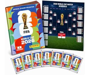 ATHLEJOY Kit de démarrage XXL pour fans Coupe du monde 2026 - Autocollants Panini originaux + autocollants + spécial - À collectionner et à échanger - Coupe du monde (album de collage)