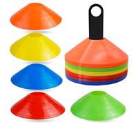 ATHLEJOY Lot de 75 cônes de marquage colorés - Accessoires pour football et slalom - Accessoires d'entraînement en plein air