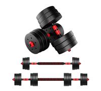 ATHLER Lion Set d'Haltères Réglables 20 kg | 12 Disques et 2 Barres | Courts, Longs, Dumbbell | Fermetures en Étoile | Pour Musculation