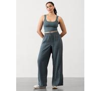 Athleta Athleta Grey Retreat Linen High Waisted Wide Leg trousers