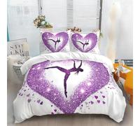 Athlète Housse de Couette 140x200 Parures de Lit 1 Personne Imprimé 3D Microfibre Douce Style Sportif Housses Couette avec 2 Taies d'oreiller et Fermeture Éclair i.5672