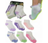 Athletech 6 paires de chaussettes de sport low-cut pour enfants 3-5 ans jusqu'à la taille 34 couleurs pastel
