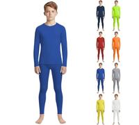 Athletic Base Layer Set for Kids Compression Sets Boys Quick Dry Sports Leggings Football Long Sleeve Skin Shirts Children Lightweight Football Sports Tights Set for Gym Training