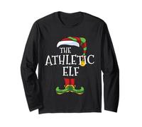 Athletic Elf Family Matching Christmas Group Gift Pajama Manche Longue
