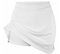Athletic Sportswear Jupe-short d'école pour filles - Jupe d'uniforme intelligente 2 en 1 avec short extensible intégré - Devant plat, non plissé et sans poche - PE, sport et usage quotidien, blanc, 9