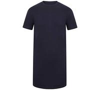 Athletic Sportswear Longline T-shirt à manches courtes en coton uni pour homme, bleu marine, 3XL/haut