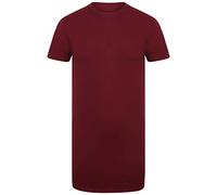 Athletic Sportswear Longline T-shirt à manches courtes en coton uni pour homme, bordeaux, XXL grand