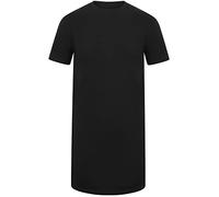 Athletic Sportswear Longline T-shirt à manches courtes en coton uni pour homme, Noir , 4XL haut