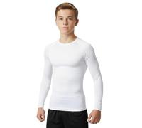 Athletic Sportswear Maillot de Corps Thermique à Manches Longues pour garçons - pour l'école, la Boxe, la Gym, Le Football, la Course à Pied (FR/ES, Âge, 15 Ans, 16 Ans, Taille Normale, Blanc)
