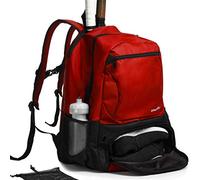 Athletico Premier Tennis Backpack - Sac de Tennis pouvant contenir 2 Raquettes dans Un Compartiment rembourré | Compartiment à Chaussures ventilé séparé | Sacs de Tennis pour Hommes ou Femmes (Rouge)