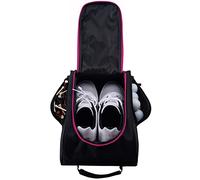 Athletico Sac à Chaussures de Golf - Sac à Chaussures zippé avec Ventilation et Poche extérieure pour Chaussettes, Tees, etc. (Noir/Rose)