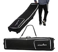 Athletico Sac de Ski Double à roulettes, rembourré pour Voyage en Avion (Noir, 175 cm)