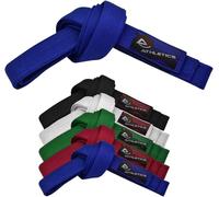 Athletics Gear AG Ceinture de karaté pour arts martiaux, 100 % coton avec coutures multiples pour BJJ, judo, taekwondo et karaté (bleu, 220 cm)