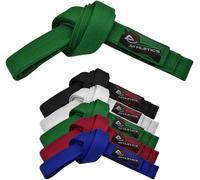 Athletics Gear AG Ceinture de karaté pour arts martiaux, 100 % coton avec plusieurs coutures pour BJJ, judo, taekwondo et karaté (vert, 220 cm)
