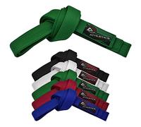 Athletics Gear AG Ceinture de karaté pour arts martiaux, 100 % coton avec plusieurs coutures pour BJJ, judo, taekwondo et karaté (vert, 320 cm)