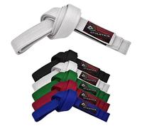 Athletics Gear AG Ceinture de karaté pour arts martiaux, 100 % coton avec plusieurs coutures pour BJJ, judo, taekwondo et karaté (blanc, 300 cm)