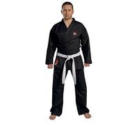 Athletics Gear Kit de karaté uniforme avec ceinture | Mélange de polyester et de coton, poids léger, pour enfants, hommes et femmes, Noir , 6/190 cm