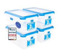 ATHLON TOOLS Boîte Hermétique Alimentaire 2L Lot de 4 Conservation Étanche | Boîte de Conservation Alimentaire Transparente : joint étanche, congélateur -40°C, micro-ondes, lave-vaisselle, sans BPA