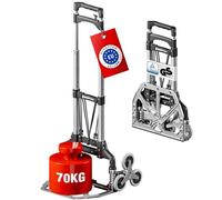 ATHLON TOOLS Diable Pliable en Aluminium avec Patins antidérapants TÜV GS-certifié- Roues avec Surface de roulement Douce - avec 2 Cordes d'expansion - modèle 2025