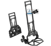 ATHLON TOOLS Diable Pliable en Aluminium avec Patins antidérapants TÜV GS-certifié- Roues avec Surface de roulement Douce - avec 2 Cordes d'expansion - modèle 2025