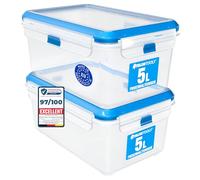 ATHLON TOOLS Lot de 2 boîtes de conservation de qualité gastronomique de 5 L - 100 % hermétiques et anti-fuites - de -40 à +100 degrés - pour tous les aliments - Sans BPA - Boîtes de conservation pour