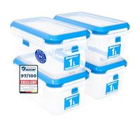 ATHLON TOOLS Lot de 4 conteneurs hermétiques de conservation de 1 L, 100% étanches et anti-fuites, de -40 à +100 degrés, pour tous les aliments, sans BPA, pour réfrigérateur (1 L, lot de 4)