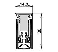 Athmer Athmer Joint de porte Schall-Ex® L-15/30 WSNr. 1-880 Sortie 1-s.L.708mm aluminium argenté Quantité:1
