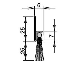 Athmer Joint de porte brosse Athmer L.1250mm en crin de cheval mélangé Athmer Quantité:1
