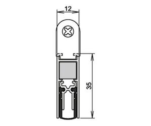 Athmer Joint de porte double M-12/35 1-393 Ausl.2-s.L.1083mm Alu. silverf. Quantité:1
