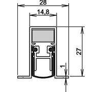 Athmer Joint de porte Schall-Ex® DUO L-15/28 OS 1-404 Longueur 833 mm