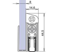 Athmer Joint de porte Schall-Ex® GS-8 1-407 Longueur 833 mm silberfarben elox...